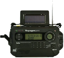 Kaito KA600L Emergency AM/FM/SW NOAA Weather Alert Radio with Solar Crank Black