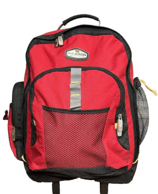 RICARDO BEVERLY HILLS Red Backpack Carry-on Luggage w Wheels, Great Shape
