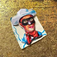 Vintage 1950's Lone Ranger Die Cut Tin Pin