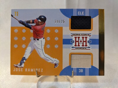 2019 Hometown Heroes Gold Memorabilia #HHM-JR Jose Ramirez /25 (MEM)