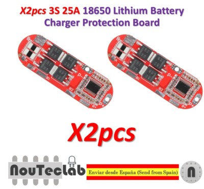 2pcs 3S 25A 12.6V Li-ion Lithium 18650 Charging BMS PCM Battery Protection Board