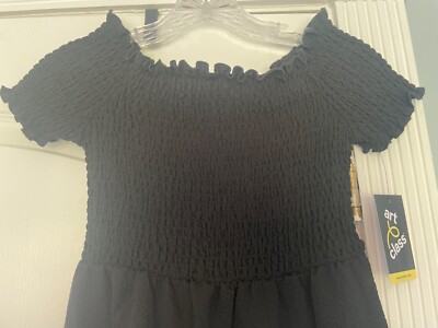 art class black dress Art Class Girls Black Smocked Sequin Tiered Dress Size M 8 Party Holiday