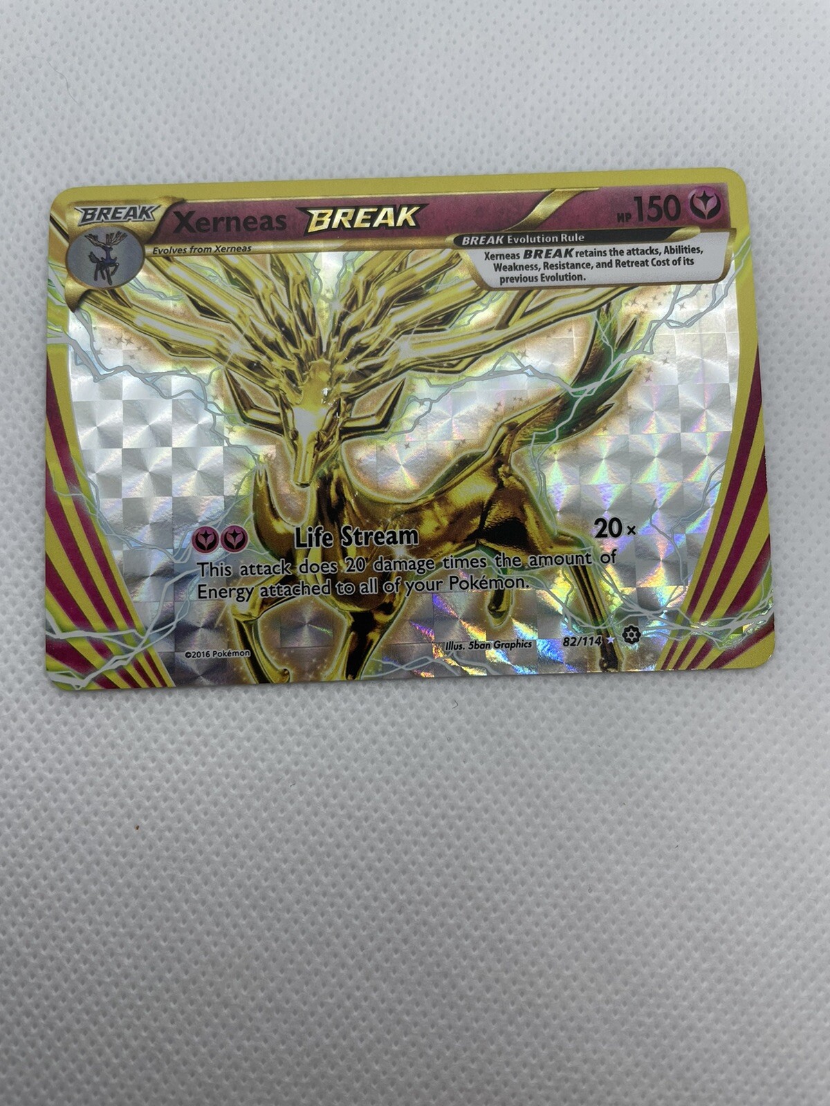 Pokemon Steam Siege Xerneas Break Rare Holo 82/114