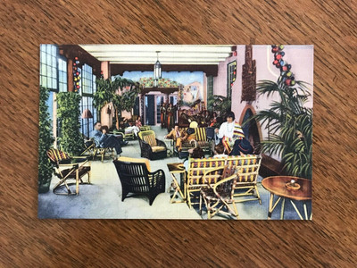 La Fonda Hotel Santa Fe, New Mexico 1940's Linen Postcard CURTEICH