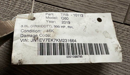 2019-2022 INFINITI Q60 RIGHT TURBO TURBOCHARGER, PART# 144115CA3C, GENUINE OEM - Picture 7 of 7