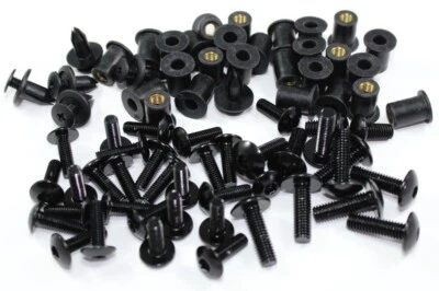 SPEEDY FASTENERS Kit de pernos de pantalla de carenado de aluminio negro Kawasaki Ninja ZX-10R 2008 2009 2010