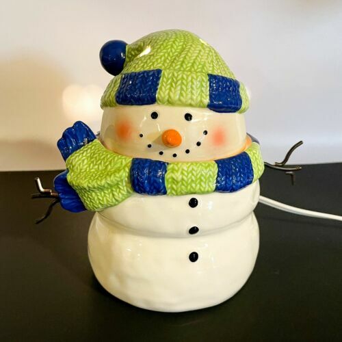 Original Bunzlauer Keramik Schneemann Kerzenhalter - Handgefertigter Kerzenständer Im Dekor 82 (8 Cm Ø, 16 Cm Hoch)