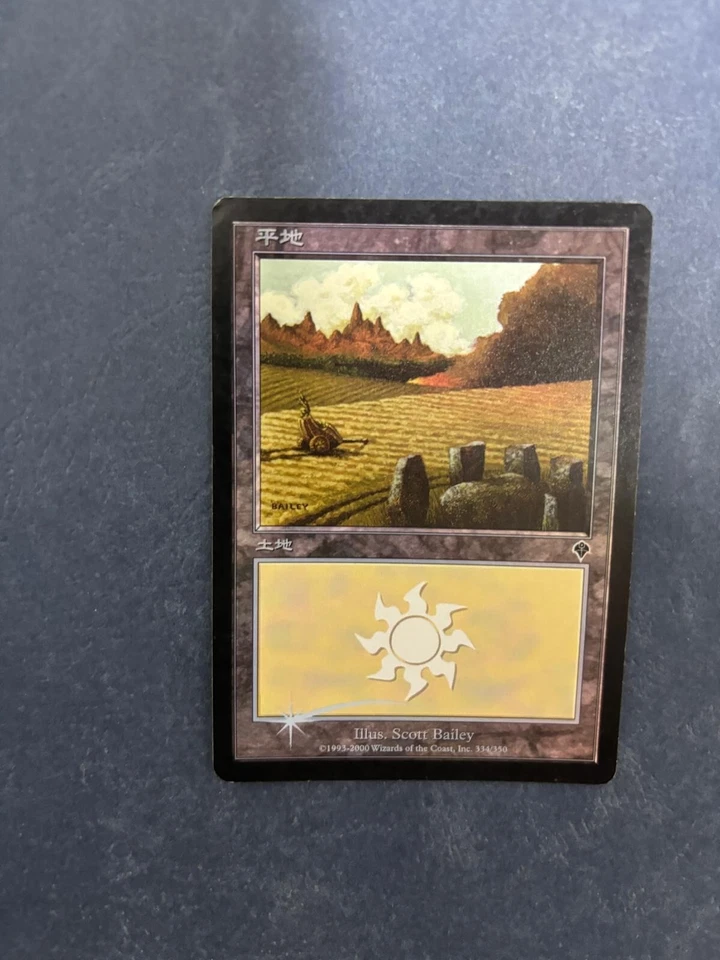 MTG JAPANESE FOIL INVASION PLAINS PLAYED MAGIC THE GATHERING BASIC LAND #334 - Image 3 of 4