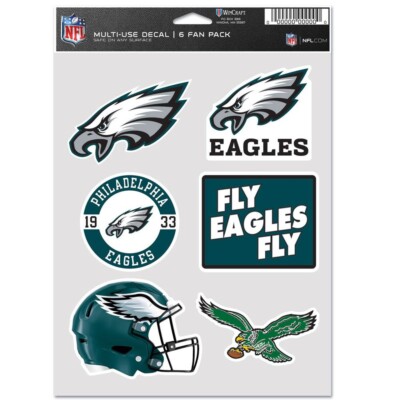Philadelphia Eagles Retro and Current Logo - Sheet Of 6 Vinyl Stickers