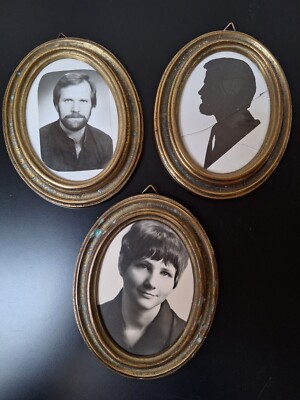3 Bilderrahmen aus Messing Oval