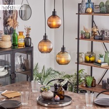  Hänge Leuchte Glas 3-flammig Pendel Lampe Ess Wohn Schlaf Zimmer Beleuchtung