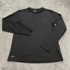 Athletic Works DriWorks Basic T-Shirt Mens Small Black Long Sleeve Crew Neck Tee