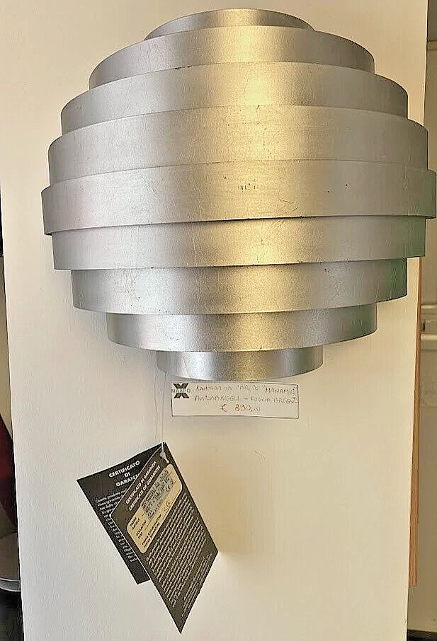 ANTONANGELI - LAMPADA DA PARETE MOD. MAMAMIA - FOGLIA ARGENTO - Immagine 2 di 4