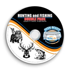 HUNTING+FISHING CLIPART-VECTOR CLIP ART-VINYL CUTTER PLOTTER+T-SHIRT GRAPHICS CD