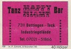 86/509 STREICHHOLZ ETIKETT DETTINGEN  - TECK TANZ BAR