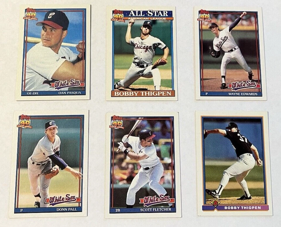 1991 Topps Bowman MLB Baseball Trading Card #342 Bobby Thigpen Chicago White Sox - Image 3 of 4