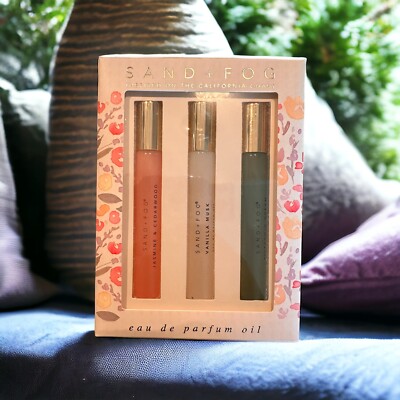 Sand+Fog 3 pc Discovery Set  Eau De Parfum Oil Pistachio Dream-Vanilla musk-Jasm