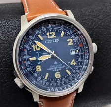 Citizen Promaster Air Skyhawk Sapphire Blue Dial Leather Band Watch CB0241-00L