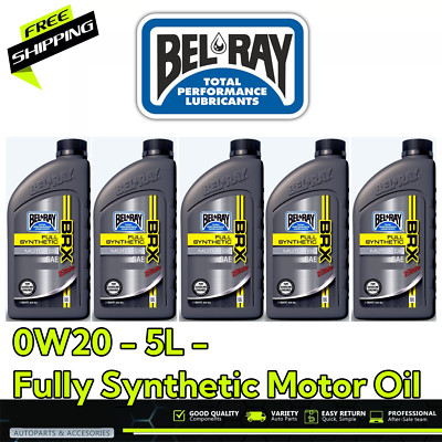 For Bel-Ray 0W-20 Synthetic BRX 5L Engine Oil 5 x 1L 107141