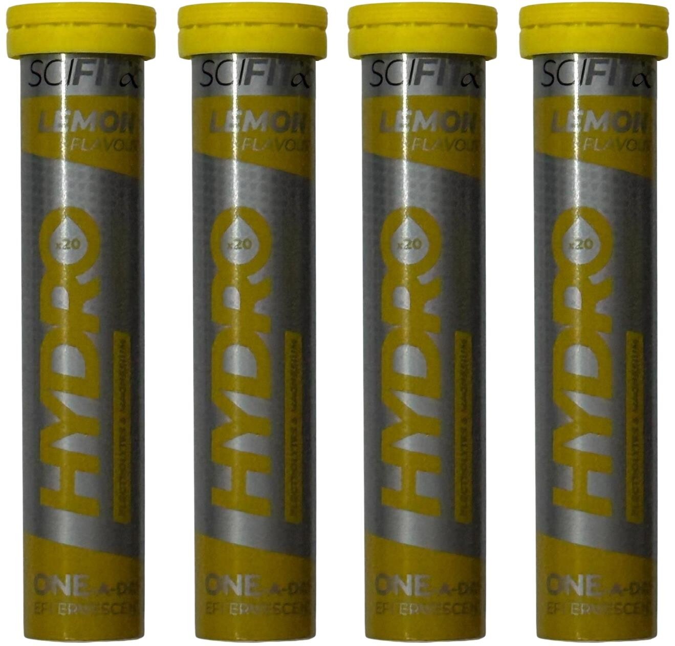 80 x Hydration Tablets in 4 Tubes - Lemon, Electrolytes & Magnesium