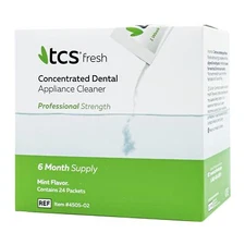 TCS Fresh Dental Appliance Cleaner, 24 Count Professional Strength Concentrat...