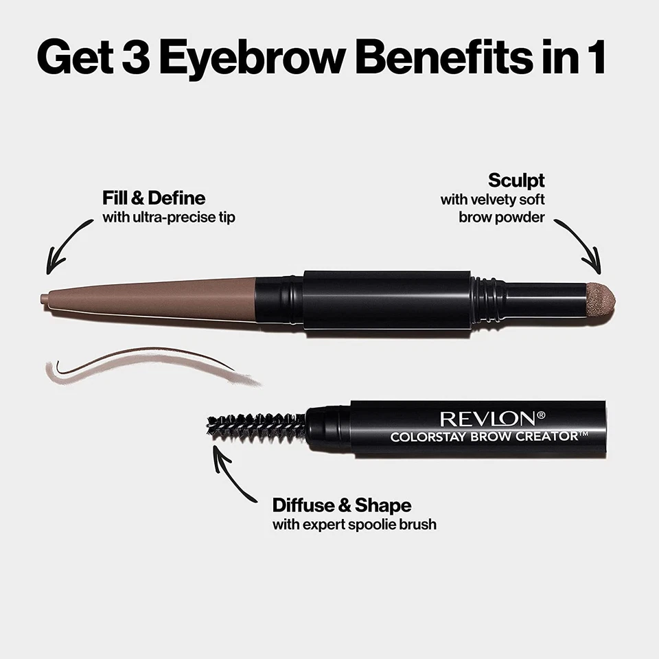 REVLON Colorstay Eye Brow Creator Micro Pencil Powder and Brush *CHOOSE SHADE* - Image 3 of 4