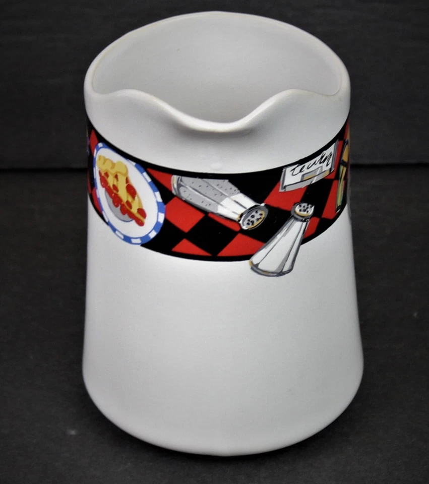 Sakura Stoneware Creamer Roadside Route 66 Diner Kitchy Restaraunt Ware 1993 - Image 3 of 4