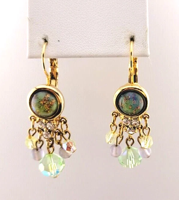 Kirk s Folly Magic Galaxy Sparkling Pastel Green Dangle Earrings