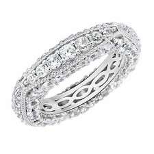 1Ct White Round Cut Stone Engagement Wedding Band In Solid 925 Sterling Silver