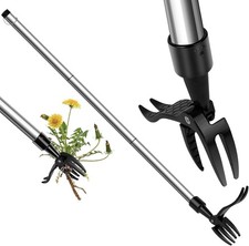 OFFCUP Stand Up Weeding Tool Detachable Handle Puller Root Remover with 4 Claws