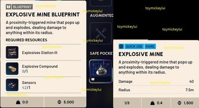   ARC RAIDERS   EXPLOSIVE MINE BLUEPRINT - USA SELLER
