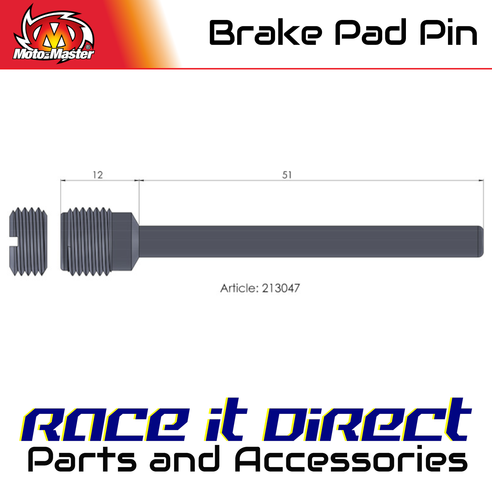 Brake Pad Pin for SUZUKI DL 650 V-STROM 2004-2006 Rear MotoMaster
