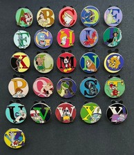 Disney 2008 WDW Hidden Mickey Character Alphabet Pin Set  Complete - 26 Pins