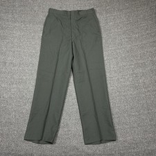 Vintage Military Pants Mens 32L Wool Blend Serge Field Trousers Straight Leg USA