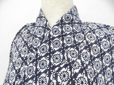 JAPANESE KIMONO YUKATA NAVY BLUE 149cm 4 ft 11 in COTTON EE8184