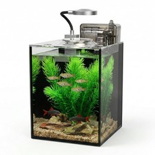 1.2 Gallon Small Aquarium Set Glass Fish Tank,Desktop Small Aquarium Kit for ...
