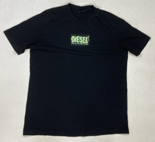 Diesel Graffiti Style Logo T-shirt Men Medium Black Short Sleeve T-just-x62
