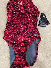 Speedo Girls Size 14 Red Performance Racing swimsuit NWT