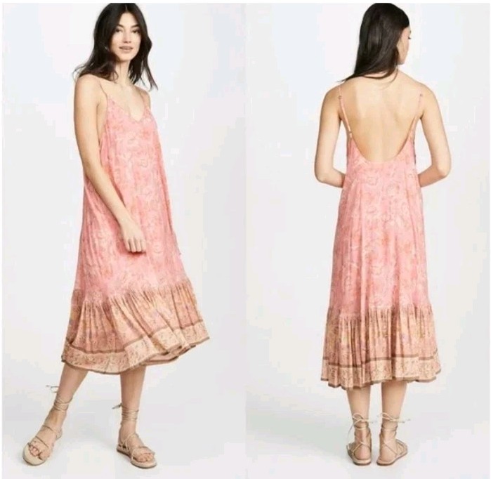 Spell & The Gypsy Seashell Strappy Midi Dress Coral Size XL NWT RARE | eBay