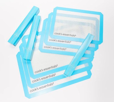 Cook's Essentials 3-Pack Set With 2-pc Silicone Mat Sets Aqua