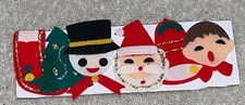 Vintage Lot of 5 Felt "Stickers" Christmas Images