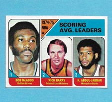 1975-76 Topps Basketball #1 Scoring Ldrs HOF Rick Barry Kareem Abdul Jabbar NM