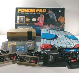 Original Nintendo NES Console With Power Pad In Box 2 Controllers 5 Games Tested