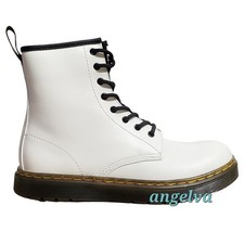 Dr Martens Zavala Y girl leather combat boots white lace up zip classic outdoor