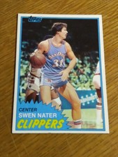 1981-82 Topps Basketball # 38 San Diego Clippers Swen Nater EX-Nr Mt