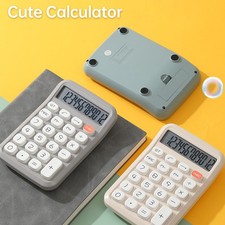 1-Cute Calculator 12 Digit Large LCD Display Big Round Button Gradient Candy