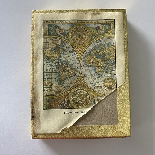 Vintage Box of 32 Antioch Bookplate Publishing Book Plates World Map