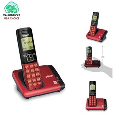 DECT 6.0 Red Cordless Phone with 3-Day Standby and Speakerphone Functionality