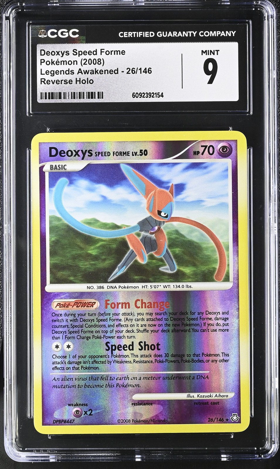 CGC 9 MINT Deoxys Speed Forme Legends Awakened 26/146 Reverse Holo Pokemon Card