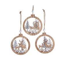 Kurt Adler Wooden Reindeer with Tree Hanging ...